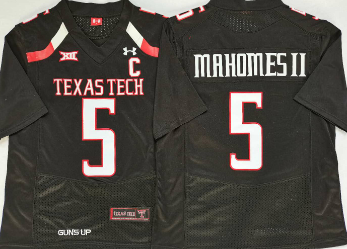 Men's Texas Longhorns Patrick Mahomes #5 Black Team Jersey
